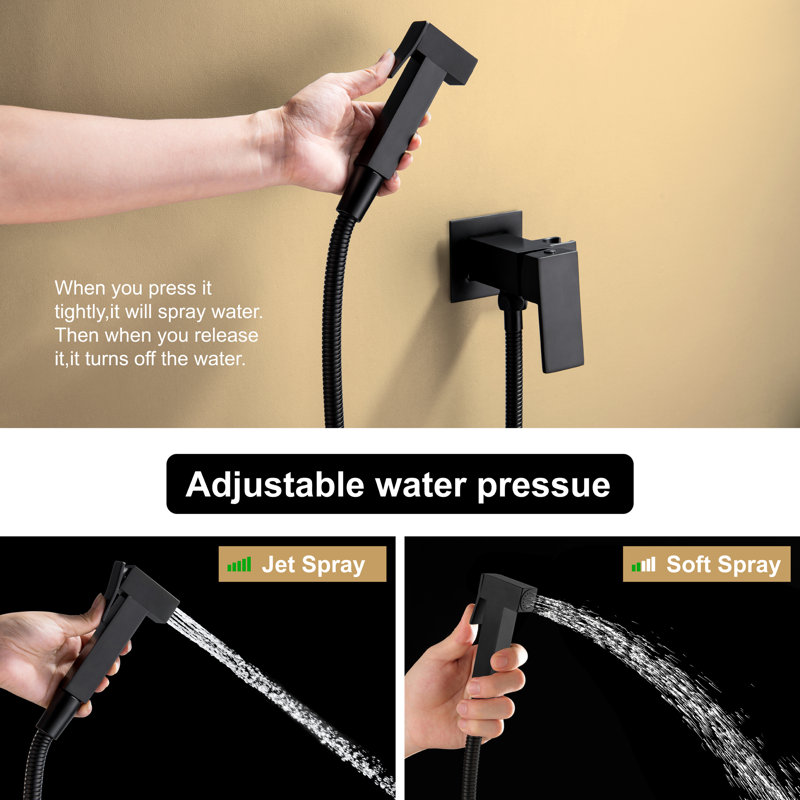 Boyel Living Wall Mounted Hot and Cold Bidet Sprayer Faucet Set